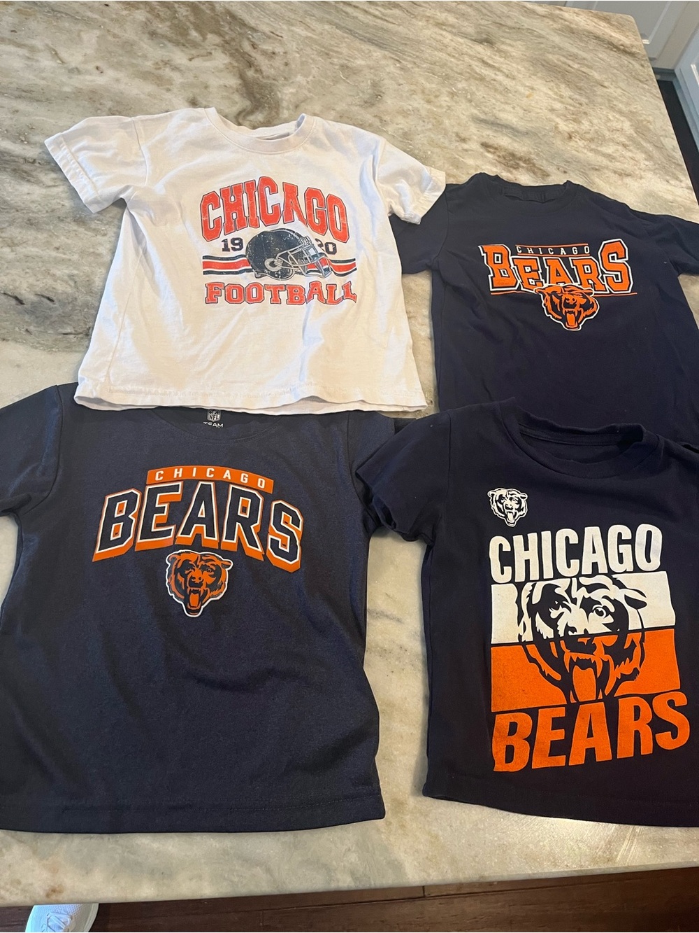 4 Pack 3T Chicago Bears Kids Graphic T-Shirt - Navy & White